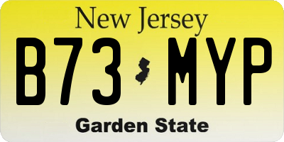 NJ license plate B73MYP