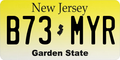 NJ license plate B73MYR