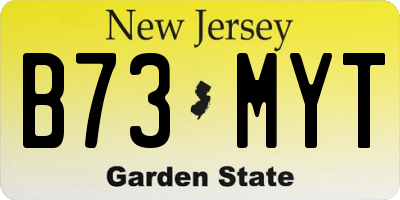 NJ license plate B73MYT