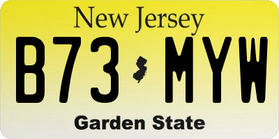 NJ license plate B73MYW