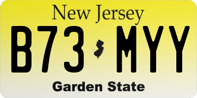NJ license plate B73MYY