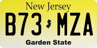 NJ license plate B73MZA