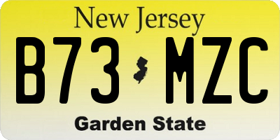 NJ license plate B73MZC