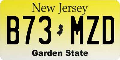 NJ license plate B73MZD
