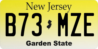 NJ license plate B73MZE