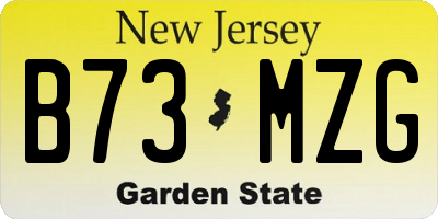 NJ license plate B73MZG