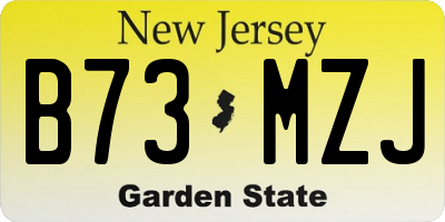 NJ license plate B73MZJ