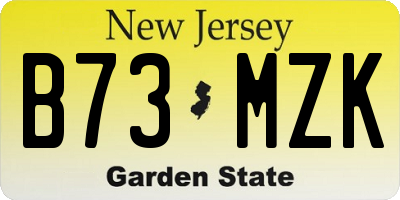 NJ license plate B73MZK