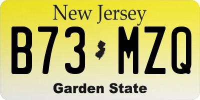 NJ license plate B73MZQ