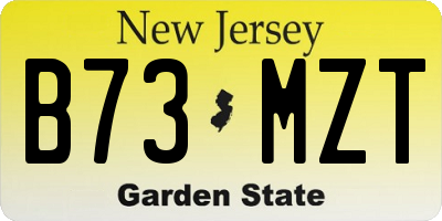 NJ license plate B73MZT
