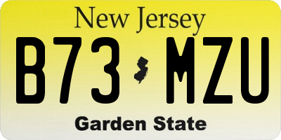 NJ license plate B73MZU