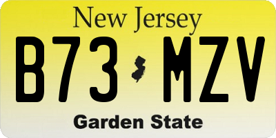 NJ license plate B73MZV