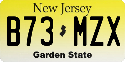 NJ license plate B73MZX