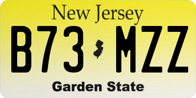NJ license plate B73MZZ