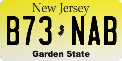 NJ license plate B73NAB