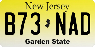 NJ license plate B73NAD
