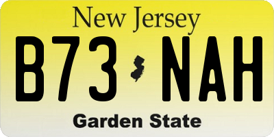NJ license plate B73NAH