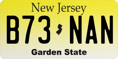 NJ license plate B73NAN
