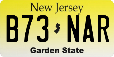 NJ license plate B73NAR