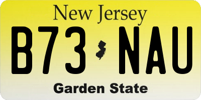 NJ license plate B73NAU