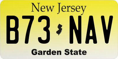 NJ license plate B73NAV