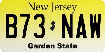 NJ license plate B73NAW