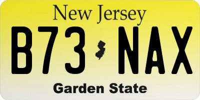 NJ license plate B73NAX