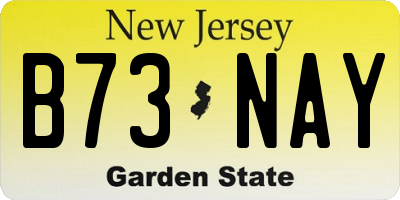 NJ license plate B73NAY