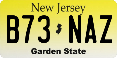 NJ license plate B73NAZ