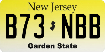 NJ license plate B73NBB