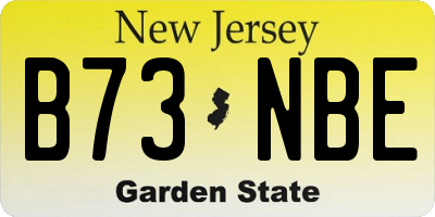 NJ license plate B73NBE