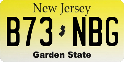 NJ license plate B73NBG