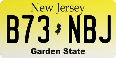 NJ license plate B73NBJ