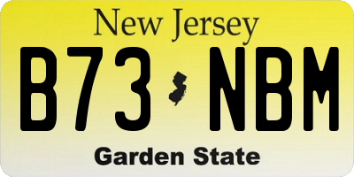 NJ license plate B73NBM