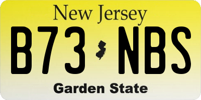 NJ license plate B73NBS