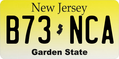 NJ license plate B73NCA