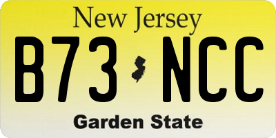 NJ license plate B73NCC