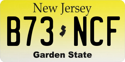NJ license plate B73NCF