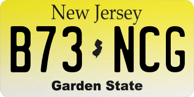 NJ license plate B73NCG