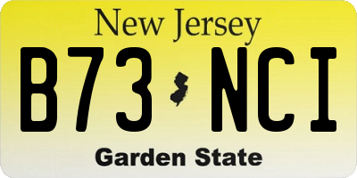NJ license plate B73NCI
