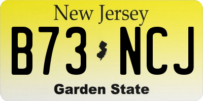 NJ license plate B73NCJ