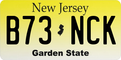 NJ license plate B73NCK