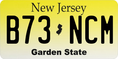 NJ license plate B73NCM
