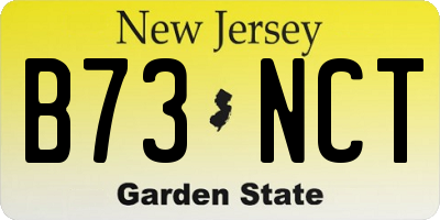 NJ license plate B73NCT