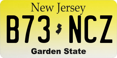 NJ license plate B73NCZ