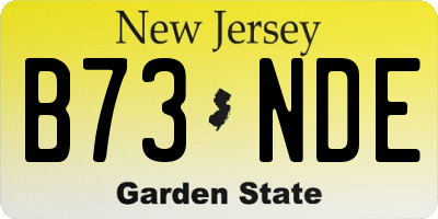 NJ license plate B73NDE