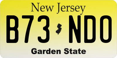 NJ license plate B73NDO