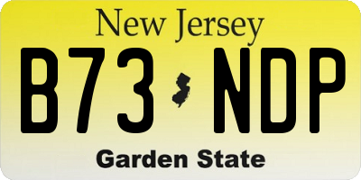 NJ license plate B73NDP