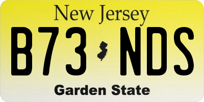NJ license plate B73NDS
