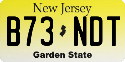 NJ license plate B73NDT